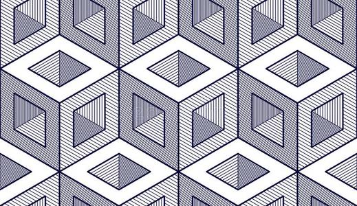 几何学的立方形的东西抽象的无缝的模式,3英语字母表中的第四个字母矢量backgroun英语字母表中的第四个字母.