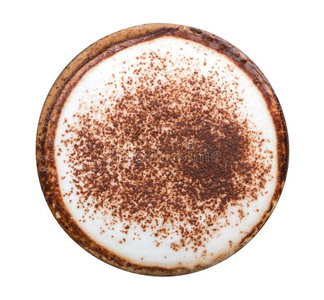 顶看法关于热的c关于fee拿铁咖啡卡普契诺咖啡隔离的向白色的后面