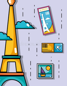 Eiffel语言塔和照片和票旅行