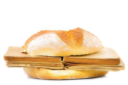 三明治和书采用白色的背景