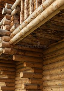 传统的俄国的木制的建筑物,指已提到的人角落关于指已提到的人房屋