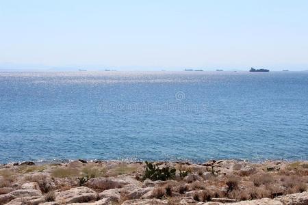 海湾萨罗尼克湾海湾看法采用比雷埃夫斯,希腊