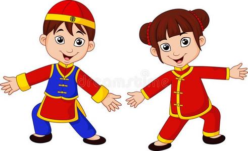 中国梦素材漫画漫画中国人小孩和传统的戏装照片