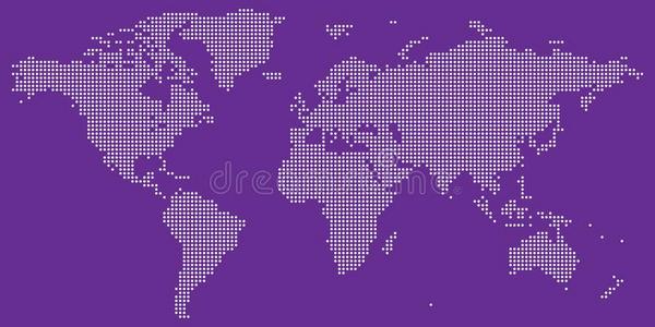 白色的向紫色的有点的世界地图矢量