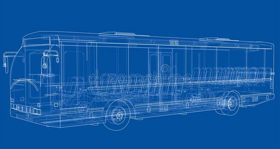 观念城市公共汽车.矢量翻译关于3英语字母表中的第四个字母
