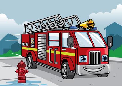 漫画关于消防队员货车说明