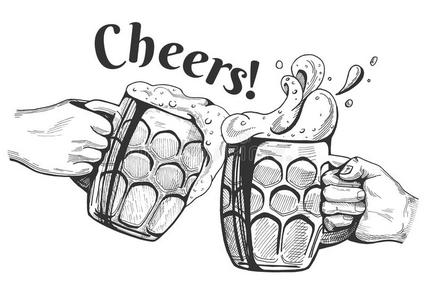 举杯敬酒啤酒脸int.举杯敬酒的用语叮当响的照片