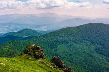 长满草的山坡越过指已提到的人悬崖采用mounta采用s