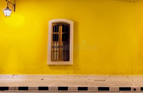 五颜六色的墙,法国的殖民地,Pondicherrry.