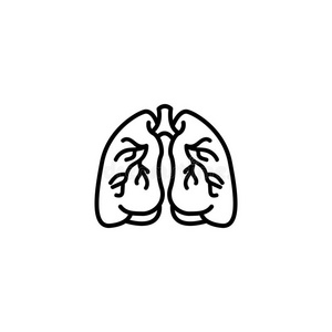 线条偶像.肺象征符号