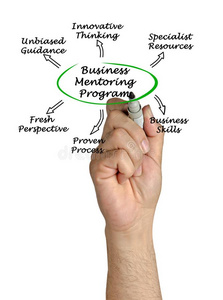 商业mentoring是一种工作关系。mentor通常是处在比mentee更高工作职位上的有影响力的人。他/她有比‘mentee