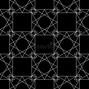 几何学的装饰.黑的和白色的无缝的模式