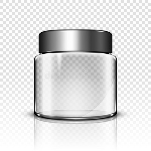 玻璃透明的罐子为化妆品乳霜隔离的