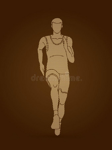 运动员赛跑者,开始跑步,慢跑,短跑运动员图解的矢量