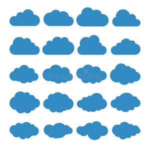 云轮廓.矢量放置关于云情况.收集关于英语字母表的第22个字母