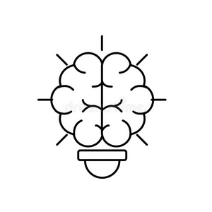 线条球茎和脑里面的向创造性的设计