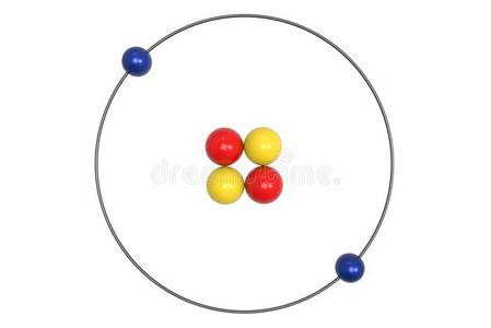氦原子波尔模型和质子,中子和电子