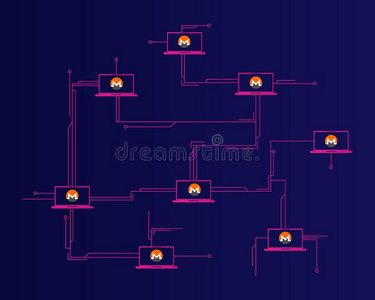加密货币莫内罗向黑暗的背景collecti向