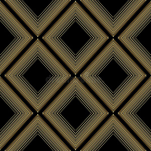 重复几何菱形瓷砖黑色和奶油的手绘制无缝菱形形状图案.