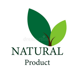 自然的设计偶像,绿色徽标产品,有背胶的标签,标签,标记和