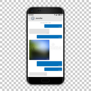 聊天信使向ph向e屏幕,矢量illustrati向.高的详述