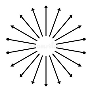 同一中心的,辐射状的,发射出箭.圆形的矢元素照片