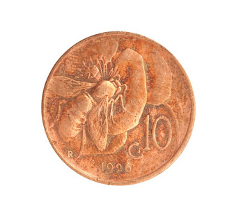 酿酒的金属硬币采用白色的背景
