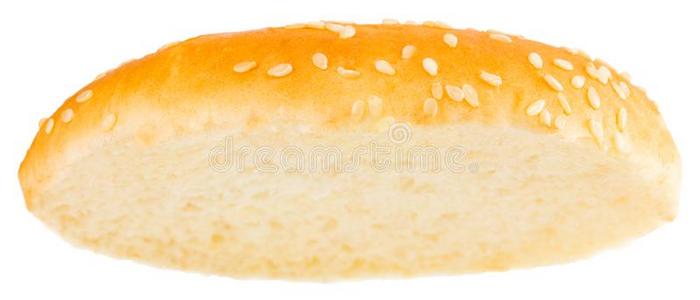 汉堡包圆形的小面包或点心隔离的向白色的背景.关在上面