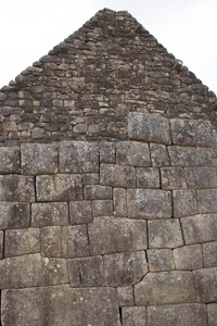 马丘比丘石头墙和住宅透镜秘鲁