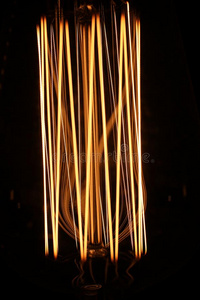 灯和钨长丝.爱迪生`英文字母表的第19个字母光球茎.长丝丝状部分