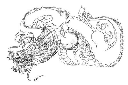 梗概日本人龙设计文身为照片