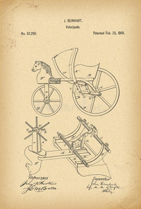 1869专利自行车自行车历史发明