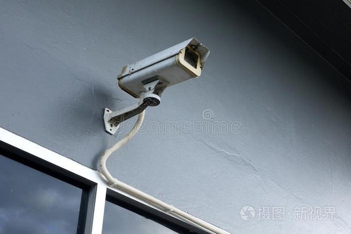 安全照相机向墙照片