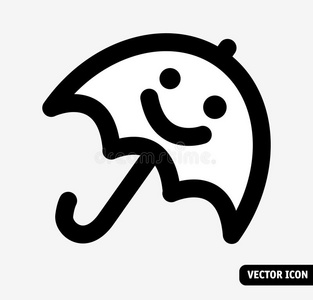 微笑不透水的雨伞象征黑的和白色的偶像.照片