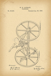 1869专利自行车自行车历史发明
