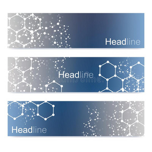 科学的放置关于现代的矢量横幅.didnotattend没有参加分子结构