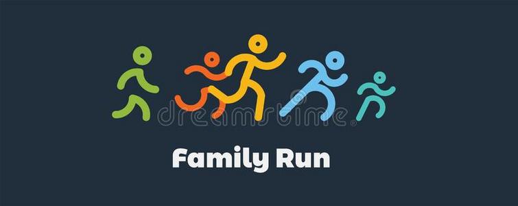 富有色彩的跑步的人.标识为跑ning竞争.照片
