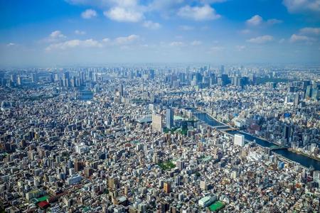 东京城市地平线空气的看法,黑色亮漆