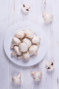新鲜的棕色的食用香草蘑菇