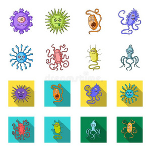 不同的类型关于微生物和病毒.病毒和细菌Sweden瑞典