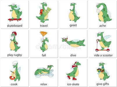 动词绿色的龙英语动词照片