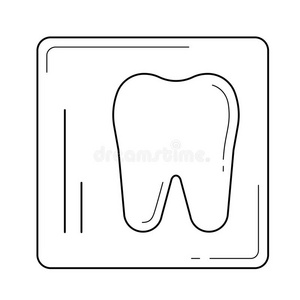 牙齿的字母x-射线线条偶像.