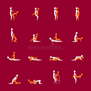 漫画不同的性别使摆姿势或位置对放置.vect或照片