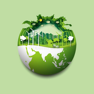 绿色的地球和economy经济城市观念