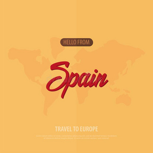 int.哈喽从西班牙.旅行向欧洲.观光的招呼卡片.阴道上皮改变