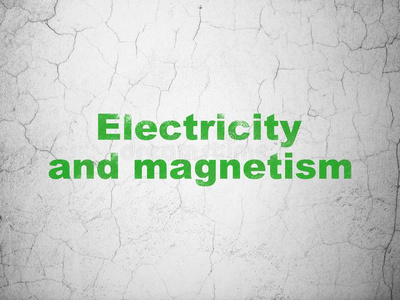 科学观念:电力和磁性向墙背景