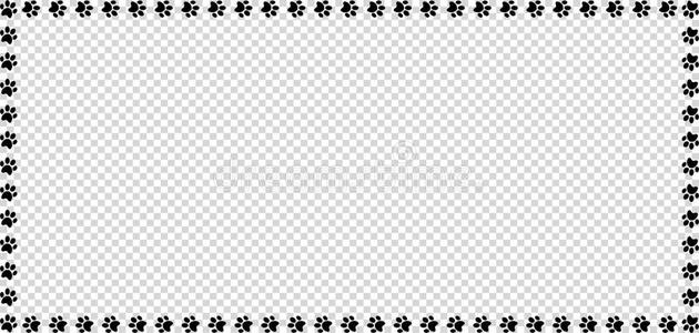 长方形框架使关于黑的动物爪子照片向透明的英语字母表的第2个字母