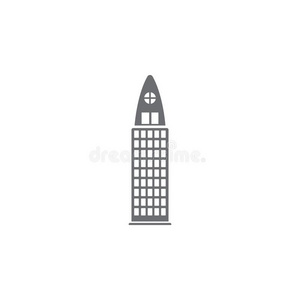 摩天大楼建筑物偶像.简单的元素说明.摩天轮