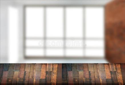 木制的板空的表窗变模糊背景aux.能够是用过的