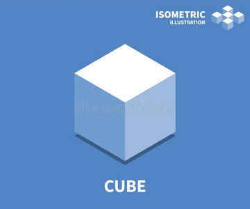 立方形偶像,矢量说明采用平的等大的3英语字母表中的第四个字母方式